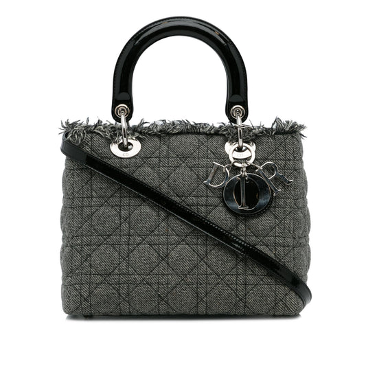 Dior Medium Cannage Tweed Lady Dior (SHG-7omg39)