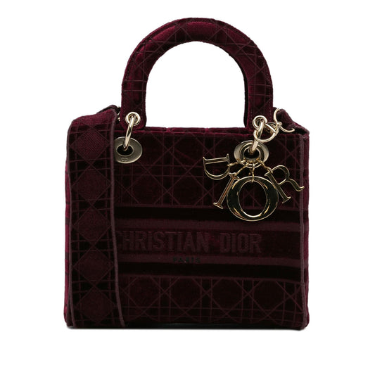 Dior Medium Cannage Velvet Lady D-Lite (SHG-bFIyia)