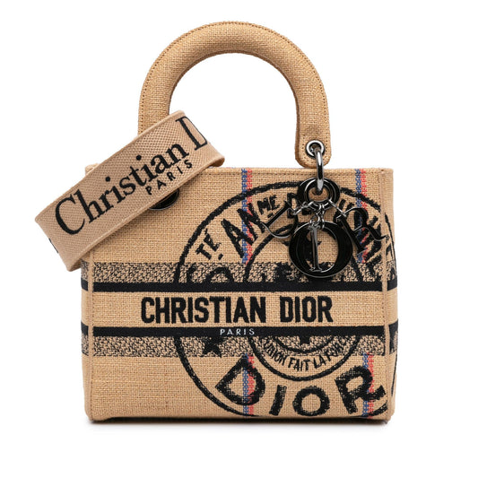 Dior Medium Canvas Jute Embroidered Lady D Lite (SHG-n0q8oJ)