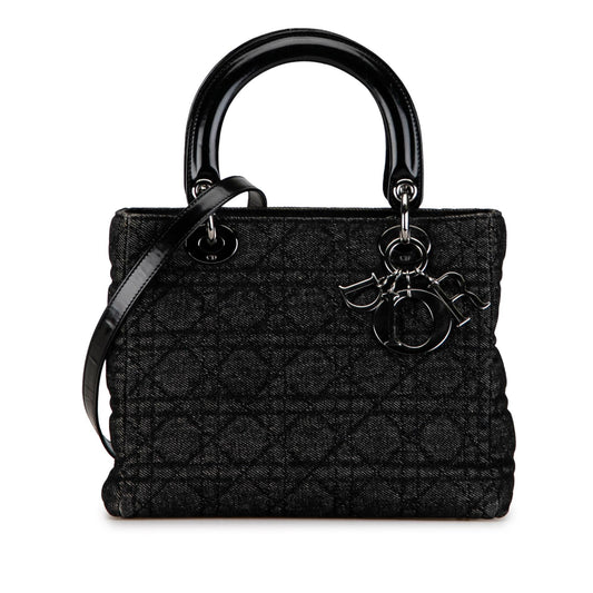 Dior Medium Denim Cannage Lady Dior (SHG-1ANWVA)