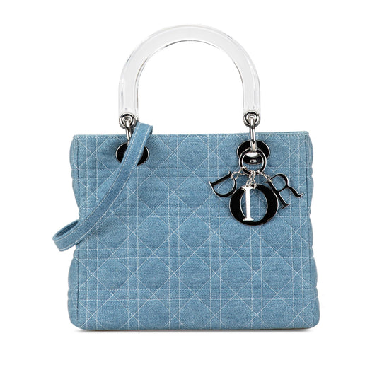 Dior Medium Denim Cannage Lady Dior (SHG-5IJWO3)