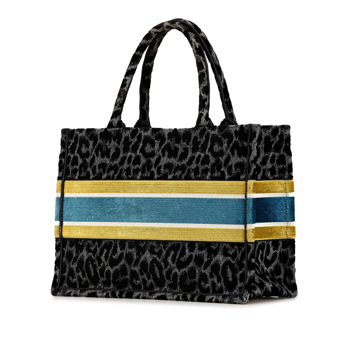 Dior Medium Embroidered Canvas Leopard Mizza Book Tote (SHG-L4qbE5)