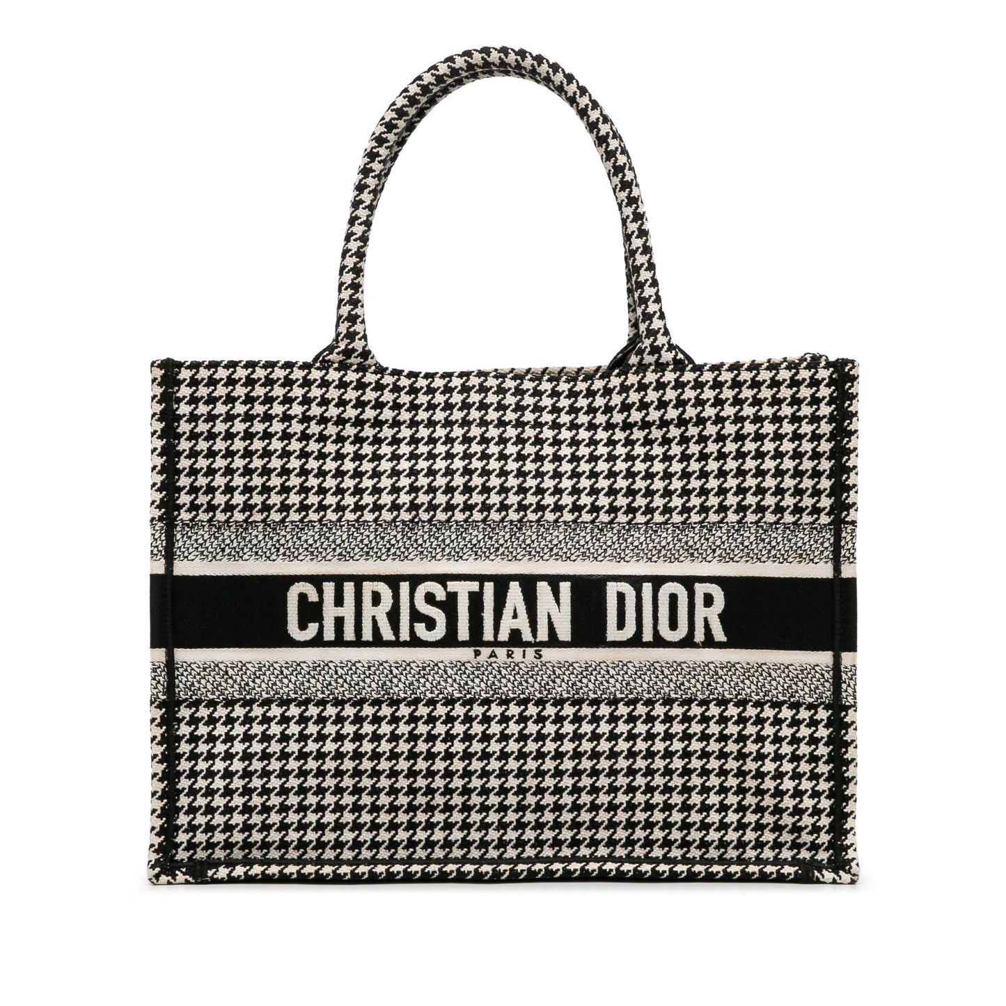 Dior Medium Houndstooth Book Tote (SHG-vDJ9Lh)