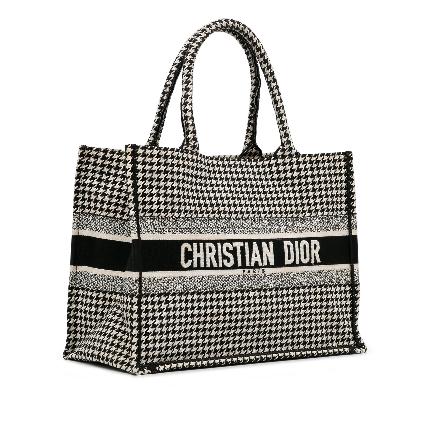 Dior Medium Houndstooth Book Tote (SHG-vDJ9Lh)