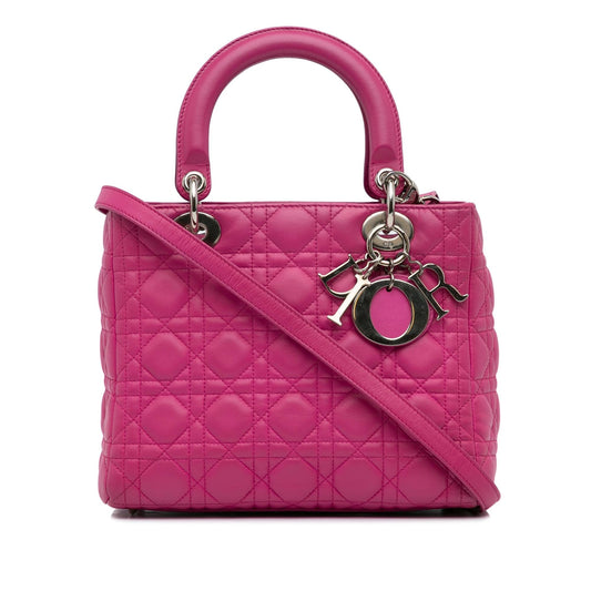 Dior Medium Lambskin Cannage Lady Dior (SHG-vdEMNt)