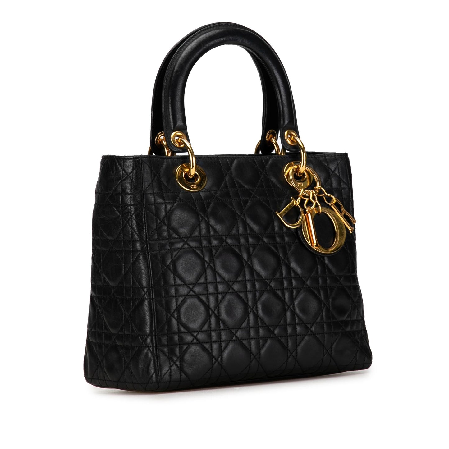 Dior Medium Lambskin Cannage Lady Dior (SHG-FDMEKC)