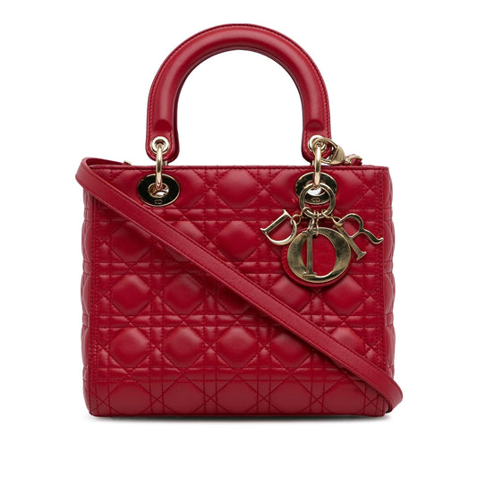 Dior Medium Lambskin Cannage Lady Dior (SHG-P00Mul)