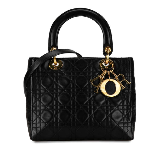 Dior Medium Lambskin Cannage Lady Dior (SHG-4cOwrI)