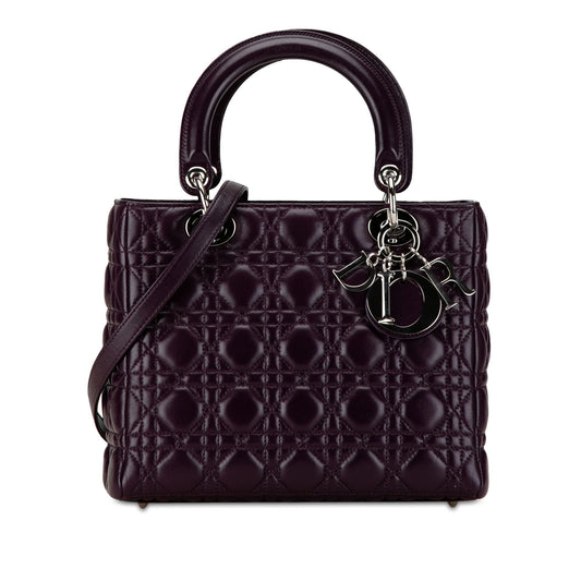 Dior Medium Lambskin Cannage Lady Dior (SHG-XHJvcg)