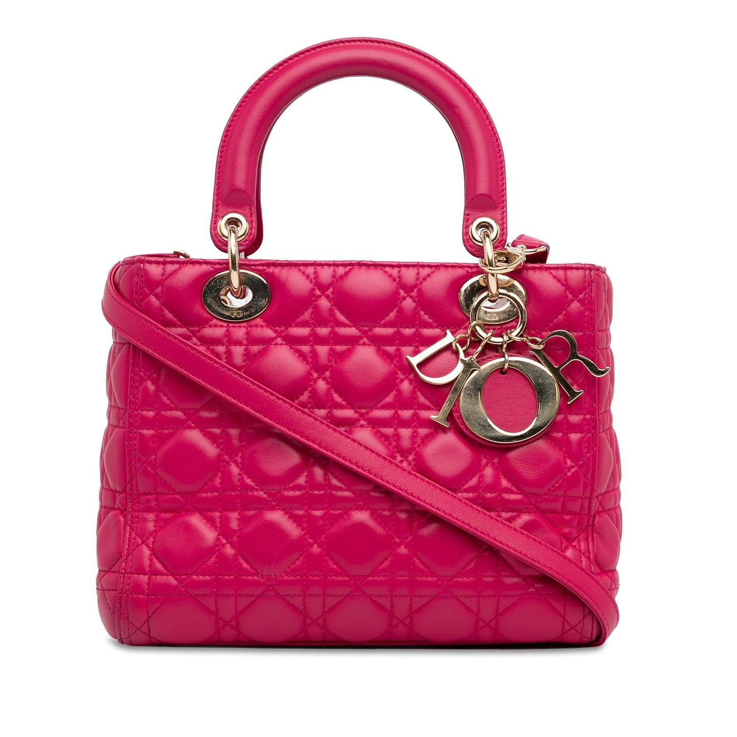 Dior Medium Lambskin Cannage Lady Dior (SHG-HLvJGy)
