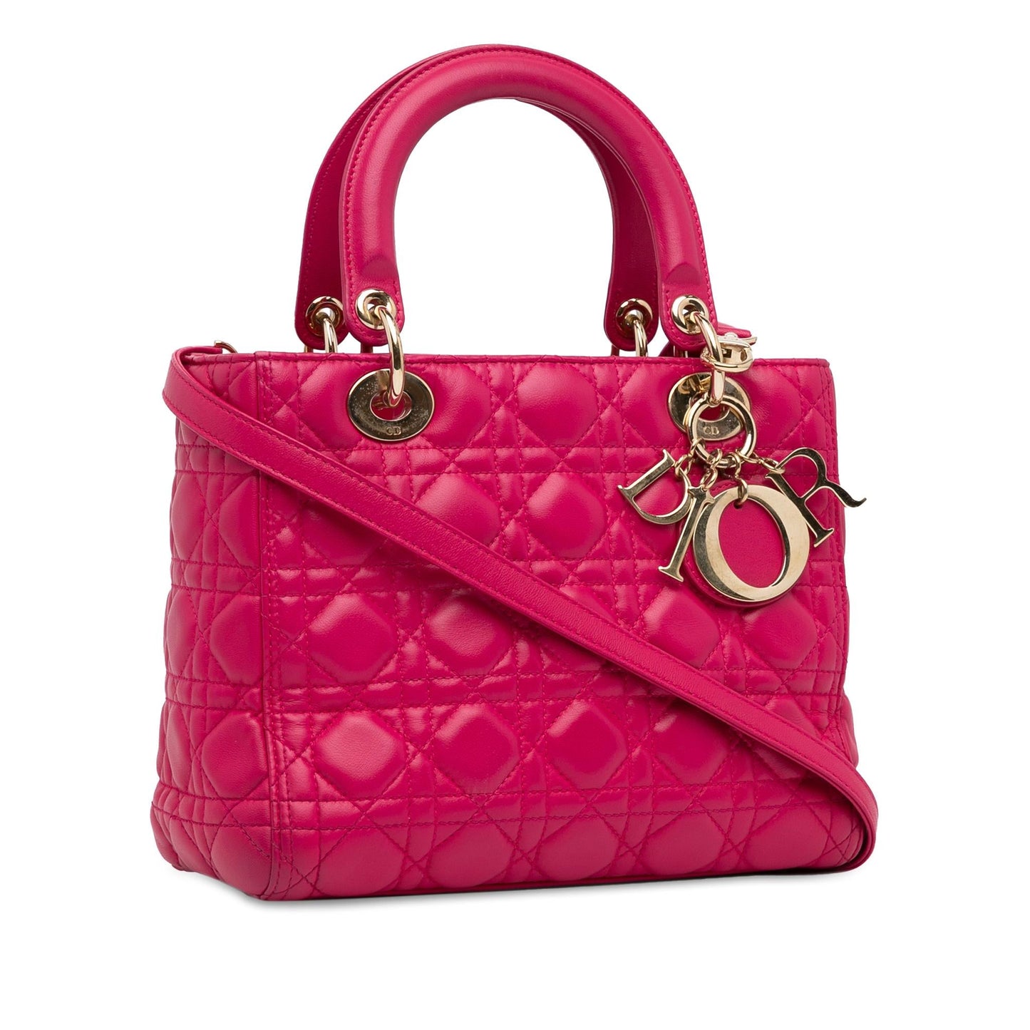 Dior Medium Lambskin Cannage Lady Dior (SHG-HLvJGy)