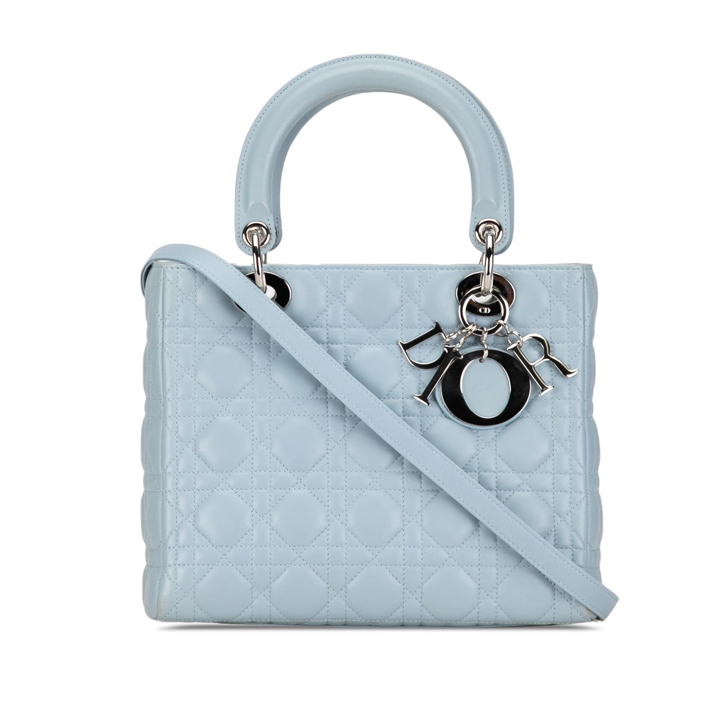 Dior Medium Lambskin Cannage Lady Dior (SHG-RhyooW)