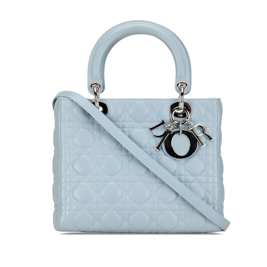 Dior Medium Lambskin Cannage Lady Dior (SHG-RhyooW)