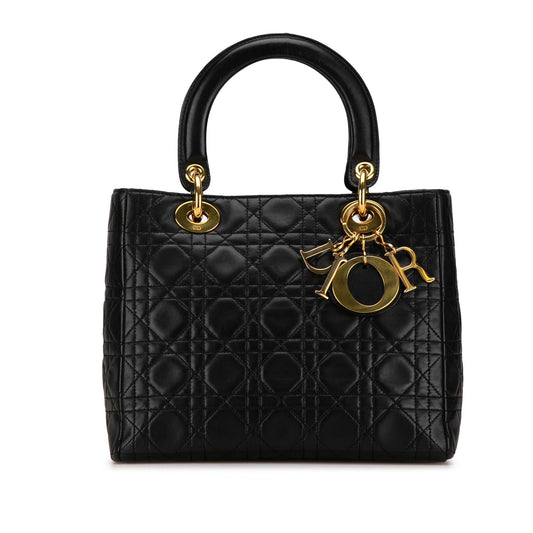 Dior Medium Lambskin Cannage Lady Dior (SHG-7yVsfc)