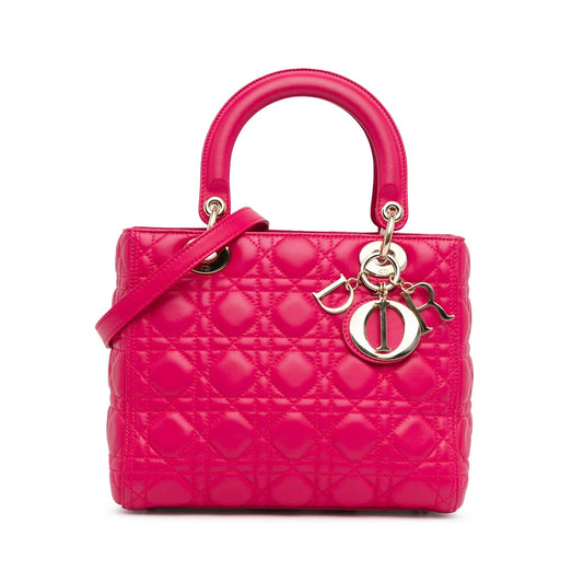 Dior Medium Lambskin Cannage Lady Dior (SHG-Qs5DUy)