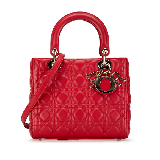 Dior Medium Lambskin Cannage Lady Dior (SHG-fsQoqV)