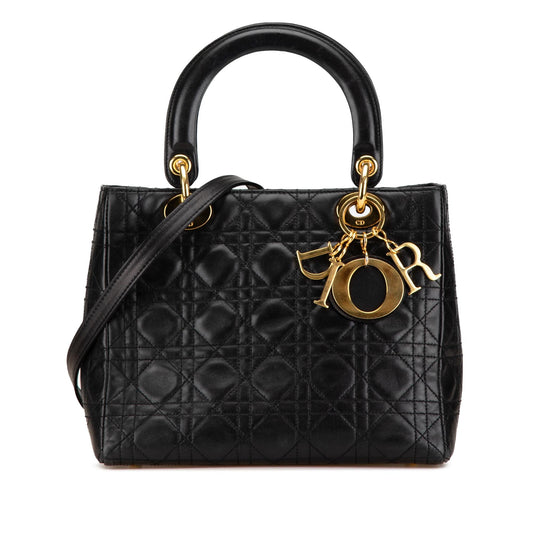 Dior Medium Lambskin Cannage Lady Dior (SHG-4STkYI)