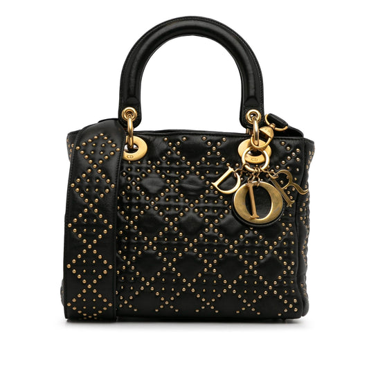 Dior Medium Lambskin Studded Lady Dior (SHG-oqFGf1)