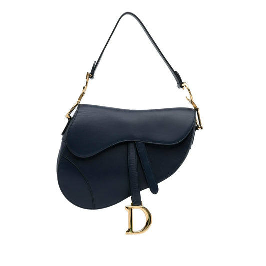 Dior Medium Leather Saddle Bag (SHG-cbSl9t)