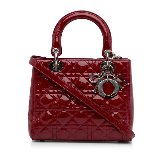 Dior Medium Patent Cannage Lady Dior (SHG-8YKOE0)