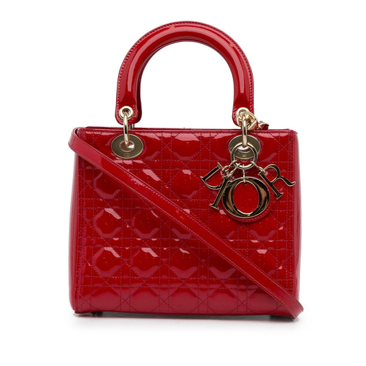Dior Medium Patent Cannage Lady Dior (SHG-isb2sh)