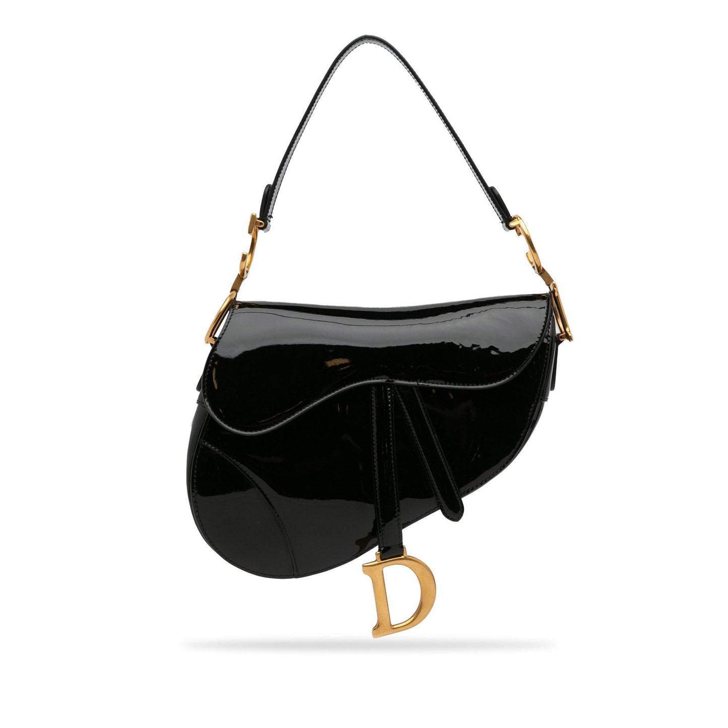 Dior Medium Patent Saddle Bag (SHG-Xmkf8J)