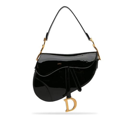Dior Medium Patent Saddle Bag (SHG-Xmkf8J)