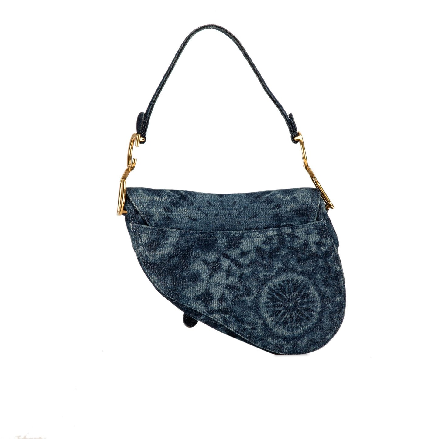 Dior Medium Tie Dye Printed Denim Saddle Bag (SHG-1G555d)