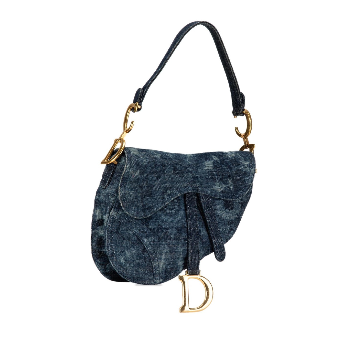 Dior Medium Tie Dye Printed Denim Saddle Bag (SHG-1G555d)