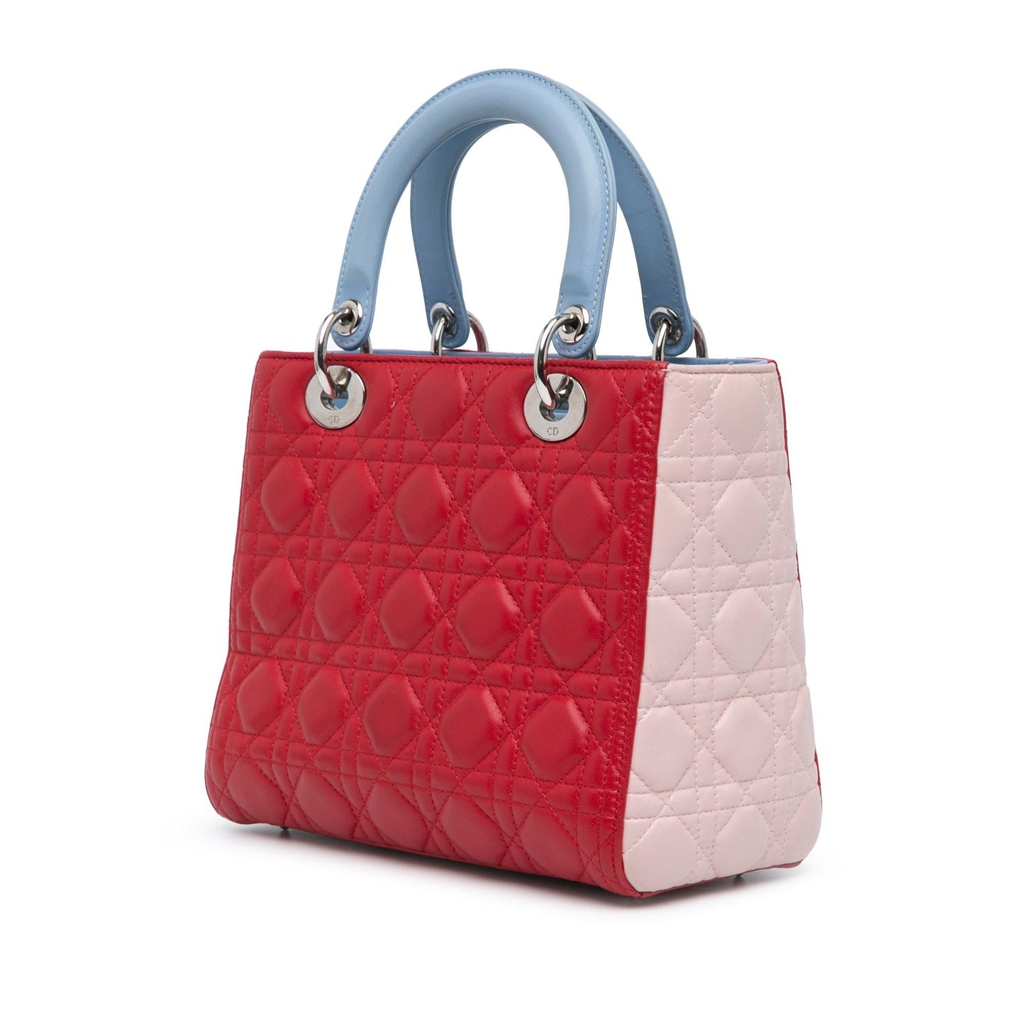 Dior Medium Tricolor Lambskin Cannage Lady Dior (SHG-8M89jk)