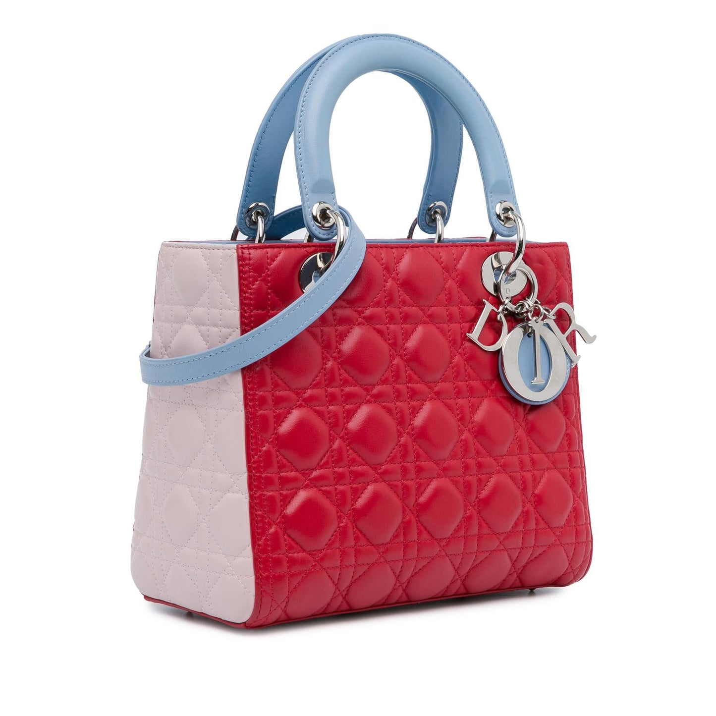 Dior Medium Tricolor Lambskin Cannage Lady Dior (SHG-TCVey2)
