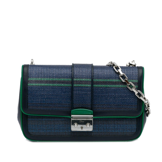 Dior Medium Tricolor Raffia Miss Dior Flap Bag (SHG-F8E2uQ)