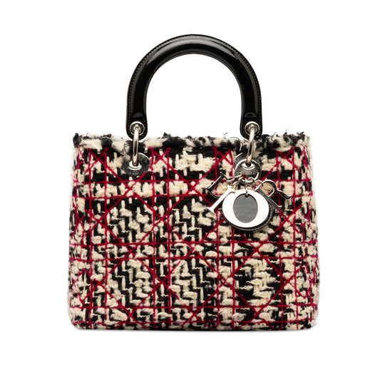Dior Medium Tweed Cannage Lady Dior (SHG-5klf6u)