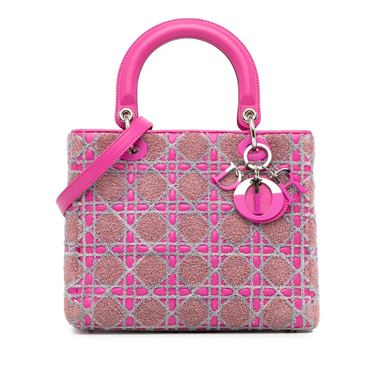 Dior Medium Tweed Cannage Lady Dior (SHG-zlf2rU)