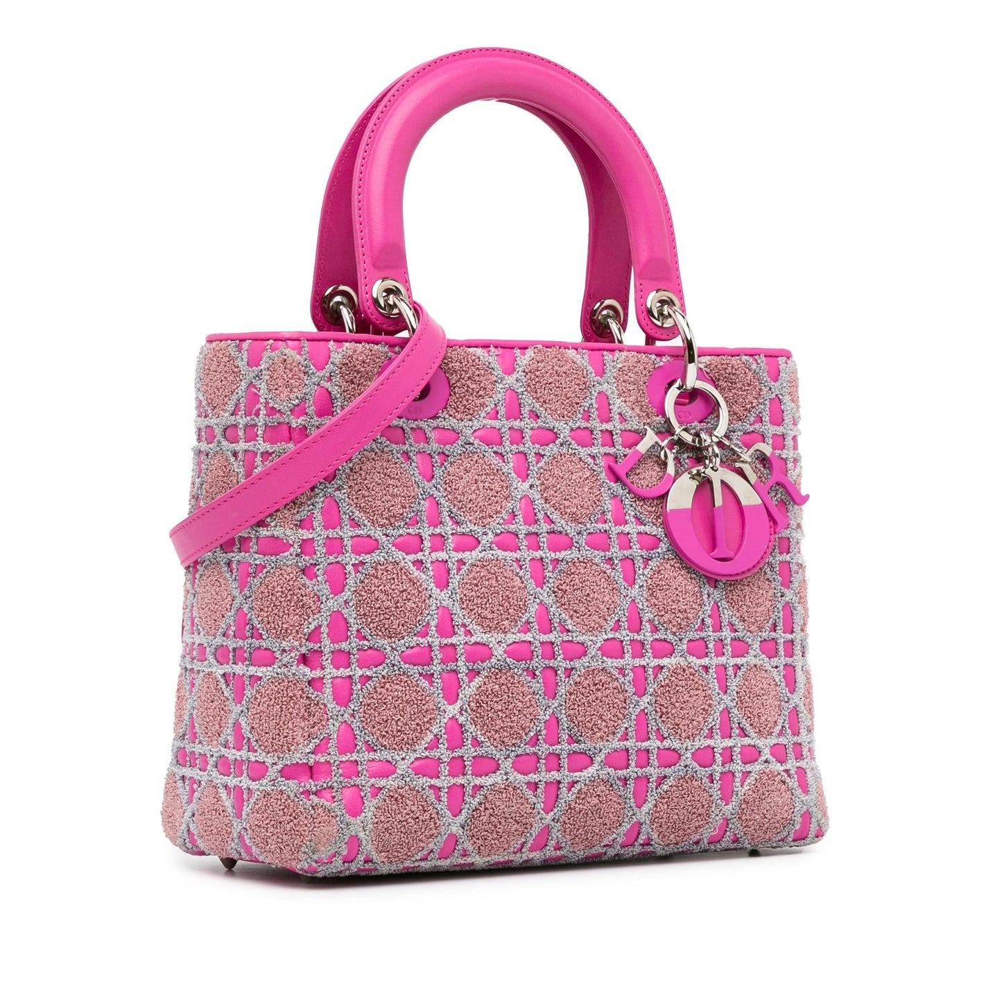 Dior Medium Tweed Cannage Lady Dior (SHG-zlf2rU)