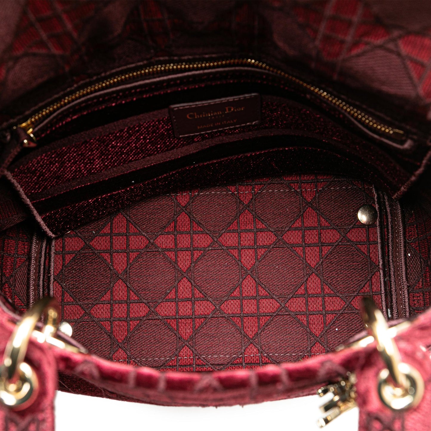 Dior Medium Velvet Cannage Lady D Lite (SHG-vVGDNO)