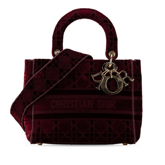 Dior Medium Velvet Cannage Lady D Lite (SHG-vVGDNO)