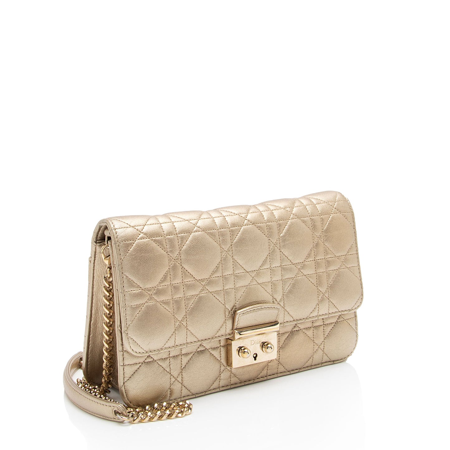 Dior Metallic Lambskin Cannage Miss Dior Promenade Crossbody (SHF-79db0Q)