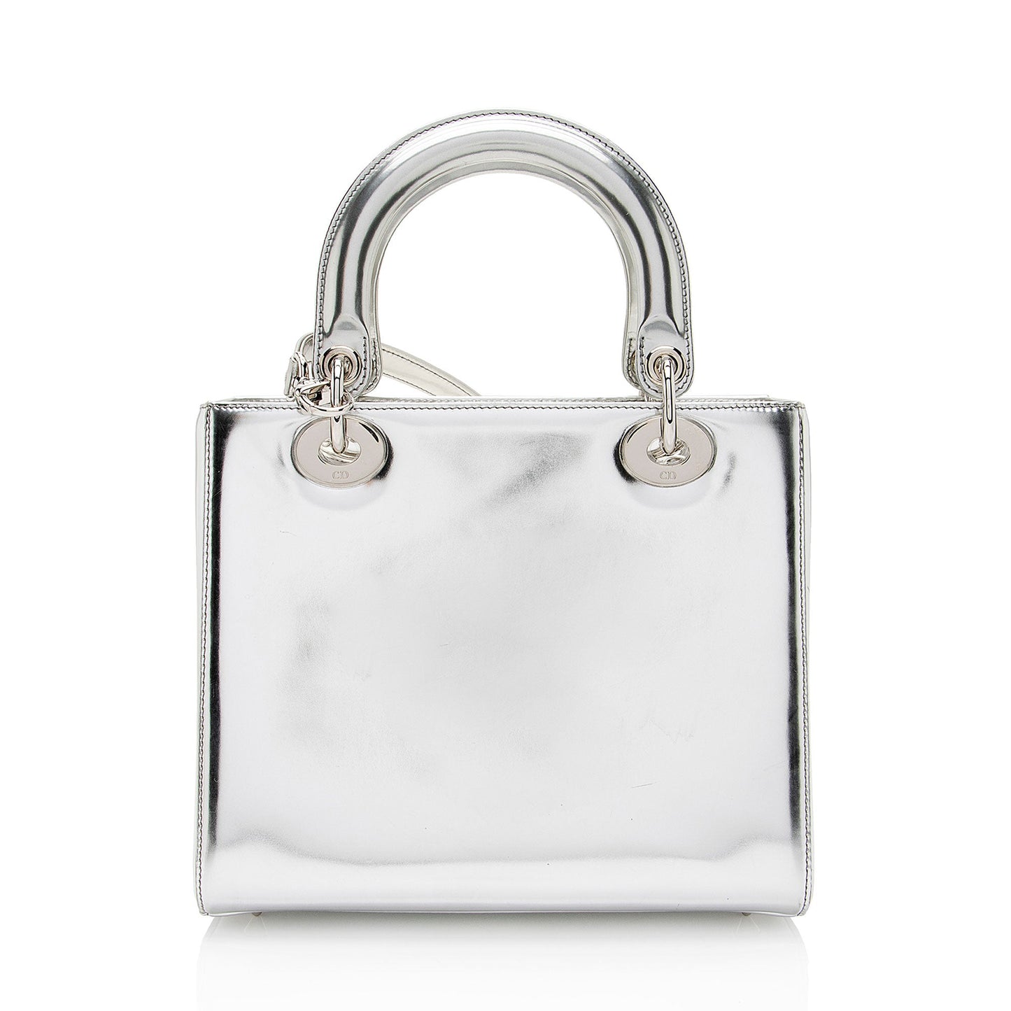 Dior Metallic Patent Leather Lady Dior Medium Tote (SHF-0TCN2U)