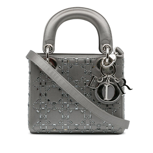 Dior Mini Beaded Satin Cannage Lady Dior (SHG-gwW3DC)
