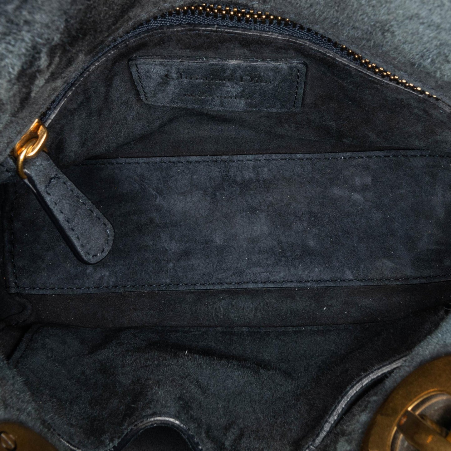 Dior Mini Denim Cannage Studded Supple Lady Dior (SHG-vu1sNB)
