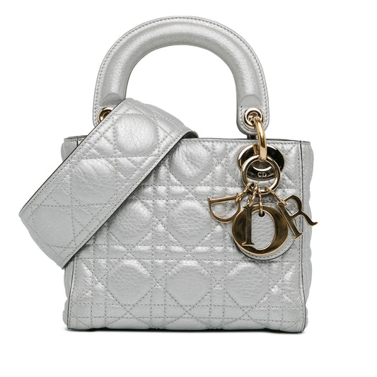 Dior Mini Metallic Calfskin Cannage Supple Lady Dior (SHG-SgmKqY)