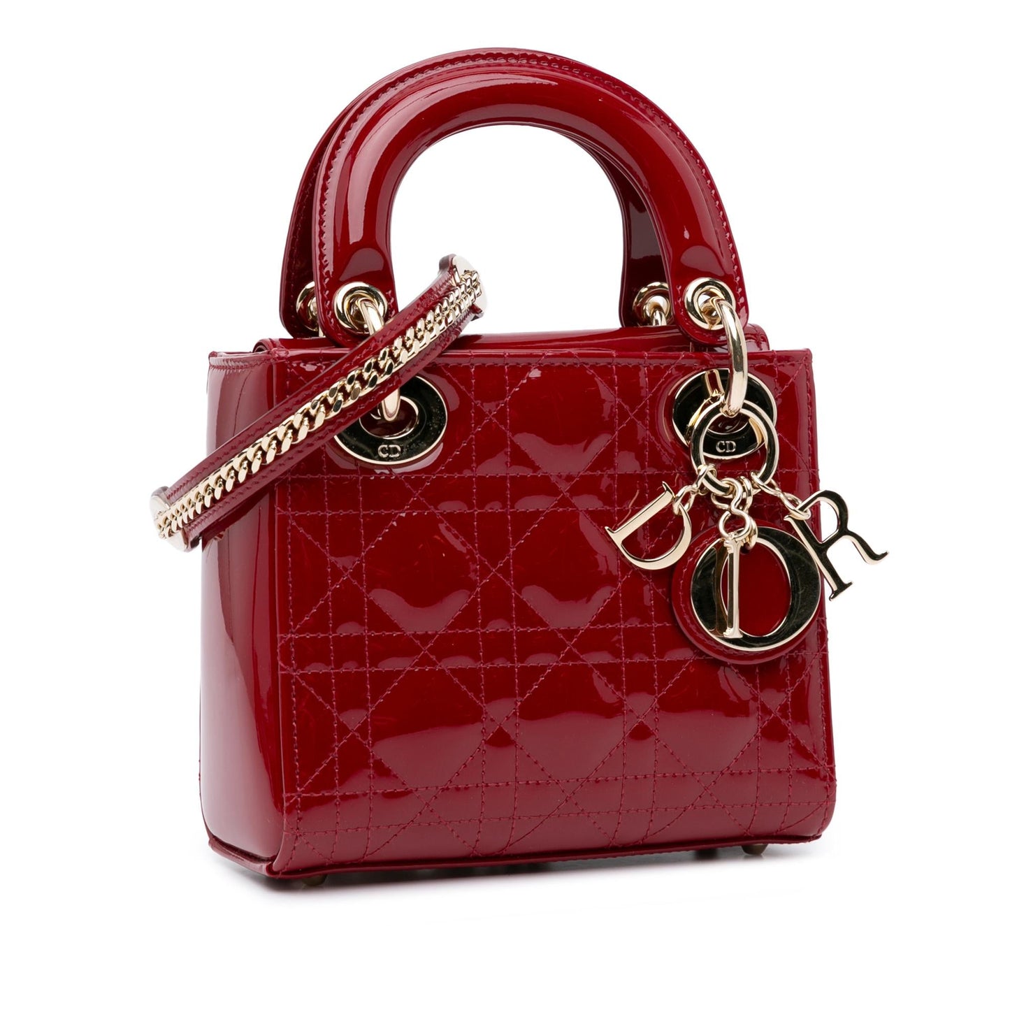 Dior Mini Patent Cannage Lady Dior (SHG-LSA7kd)