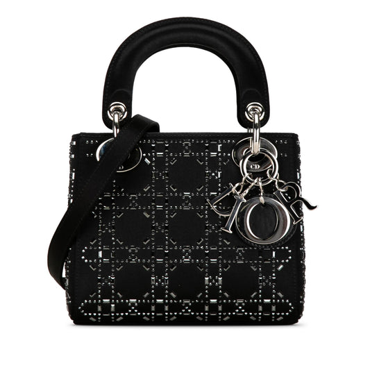 Dior Mini Satin Cannage Crystal Embellished Lady Dior (SHG-W5Fy2M)