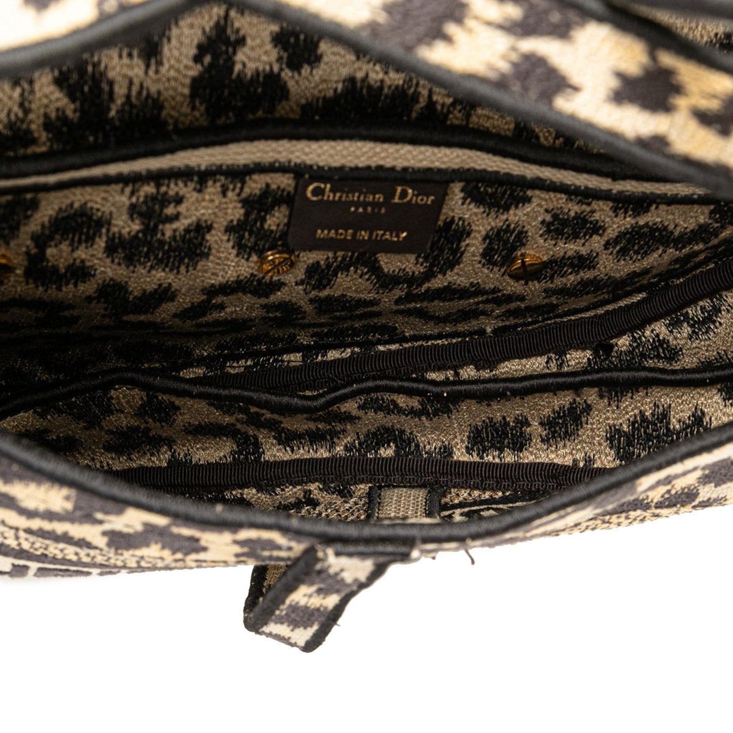 Dior Mizza Embroidered Canvas Saddle Bag (SHG-A8D2SN)