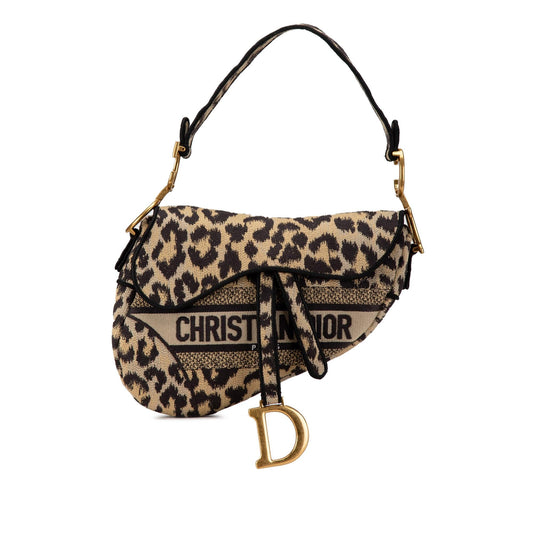 Dior Mizza Embroidered Canvas Saddle Bag (SHG-A8D2SN)