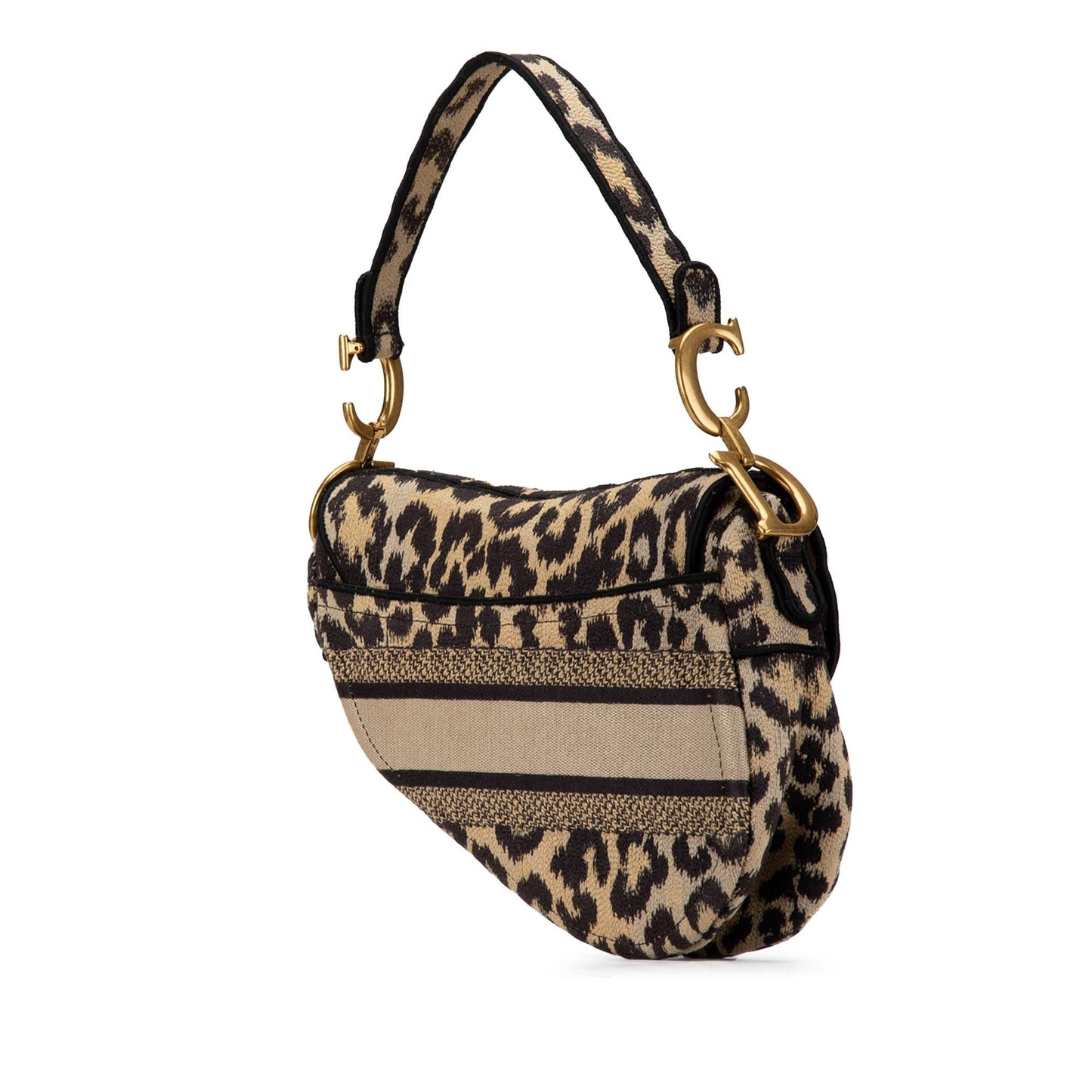Dior Mizza Embroidered Canvas Saddle Bag (SHG-A8D2SN)