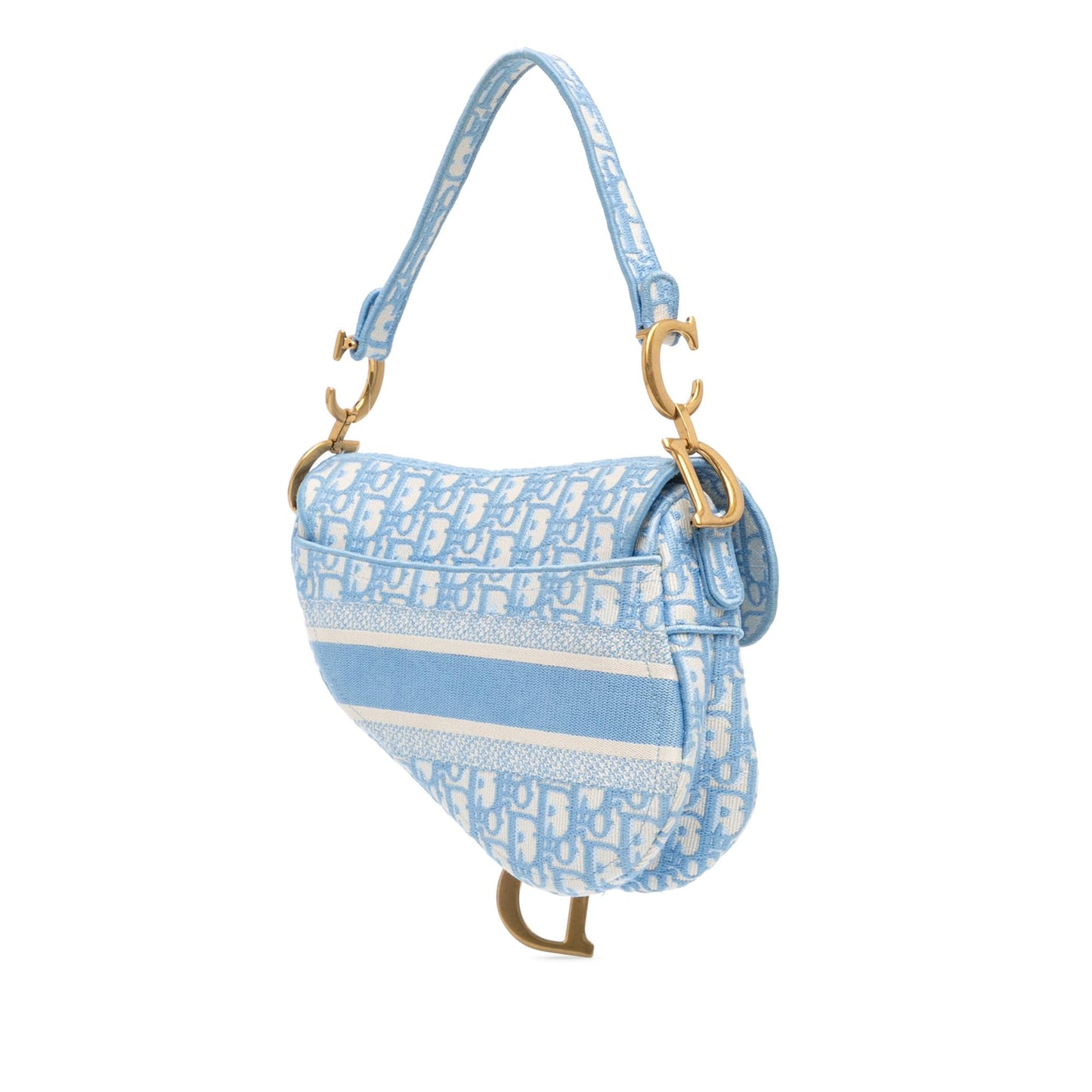 Dior Oblique Embroidered Canvas Saddle Bag (SHG-G09pqV)
