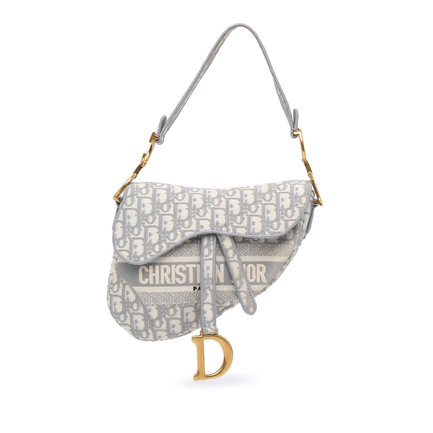 Dior Oblique Embroidered Canvas Saddle Bag (SHG-0galkT)