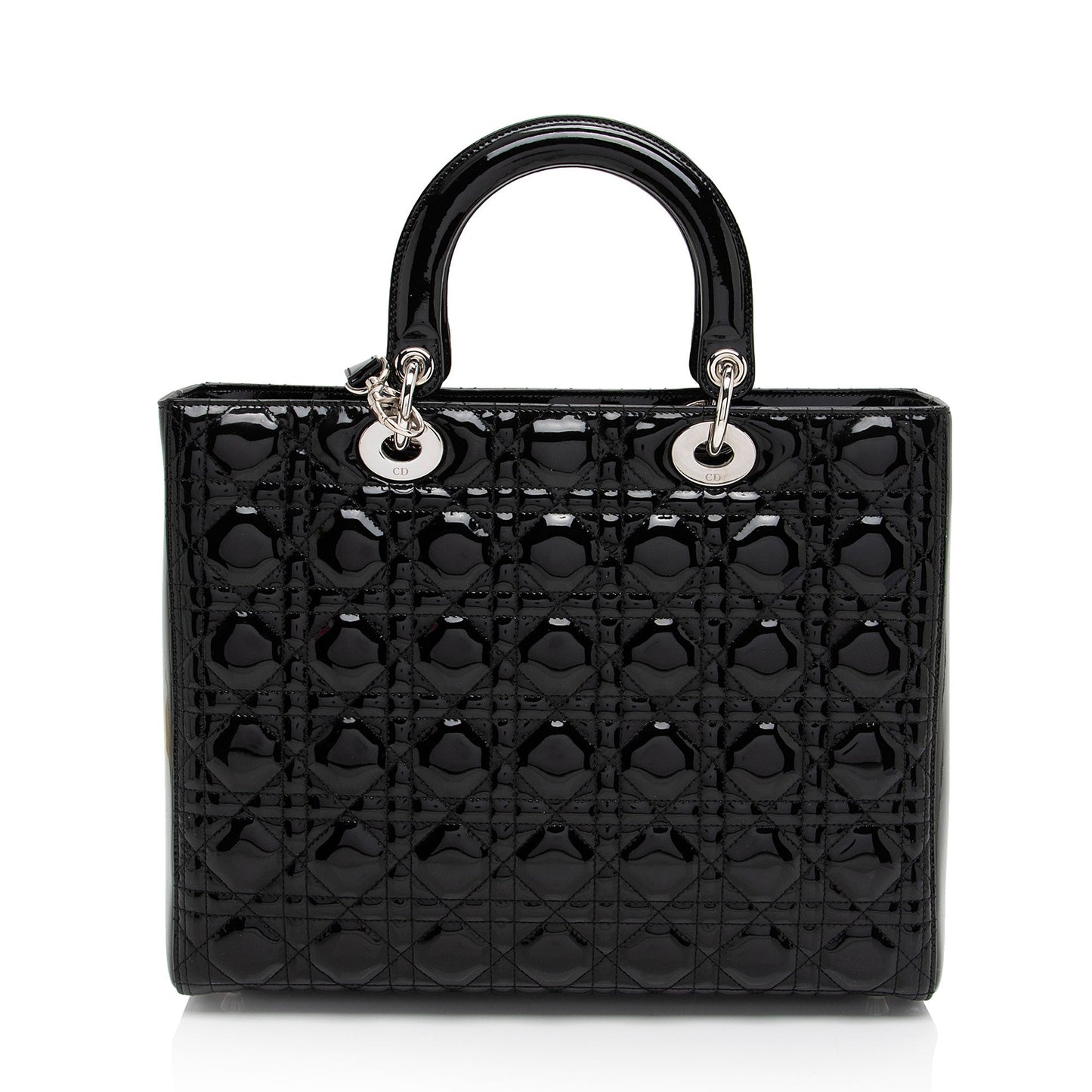 Dior Patent Leather Lady Dior Large Tote (SHF-DomNwp)